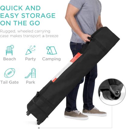 Best Choice Products - Toldo de armado fácil de 1 persona con un botón, tienda portátil e instantánea, funda, 3 x 3 metros, 4 bolsas de peso, color azul