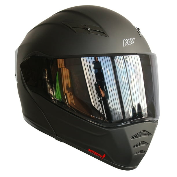 Casco Para Moto Kov Estelar Solid Negro Mate Con Luz Stop Talla M KOV Estelar