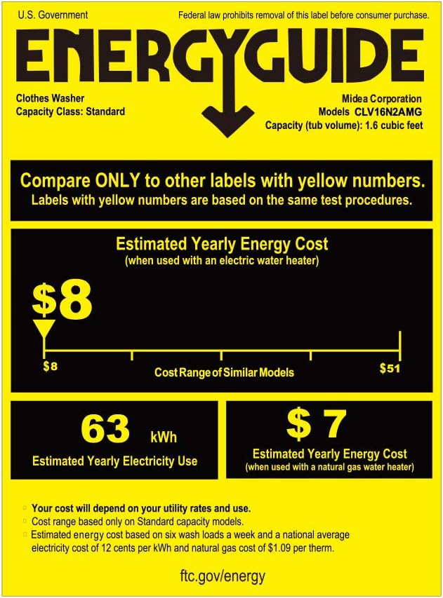 Comfee Lavadora portátil, lavadora compacta de 0.9 pies cúbicos con visualización LED, 5 ciclos de lavado, 2 rodillos integrados, lavadora completamente automática de ahorro de espacio