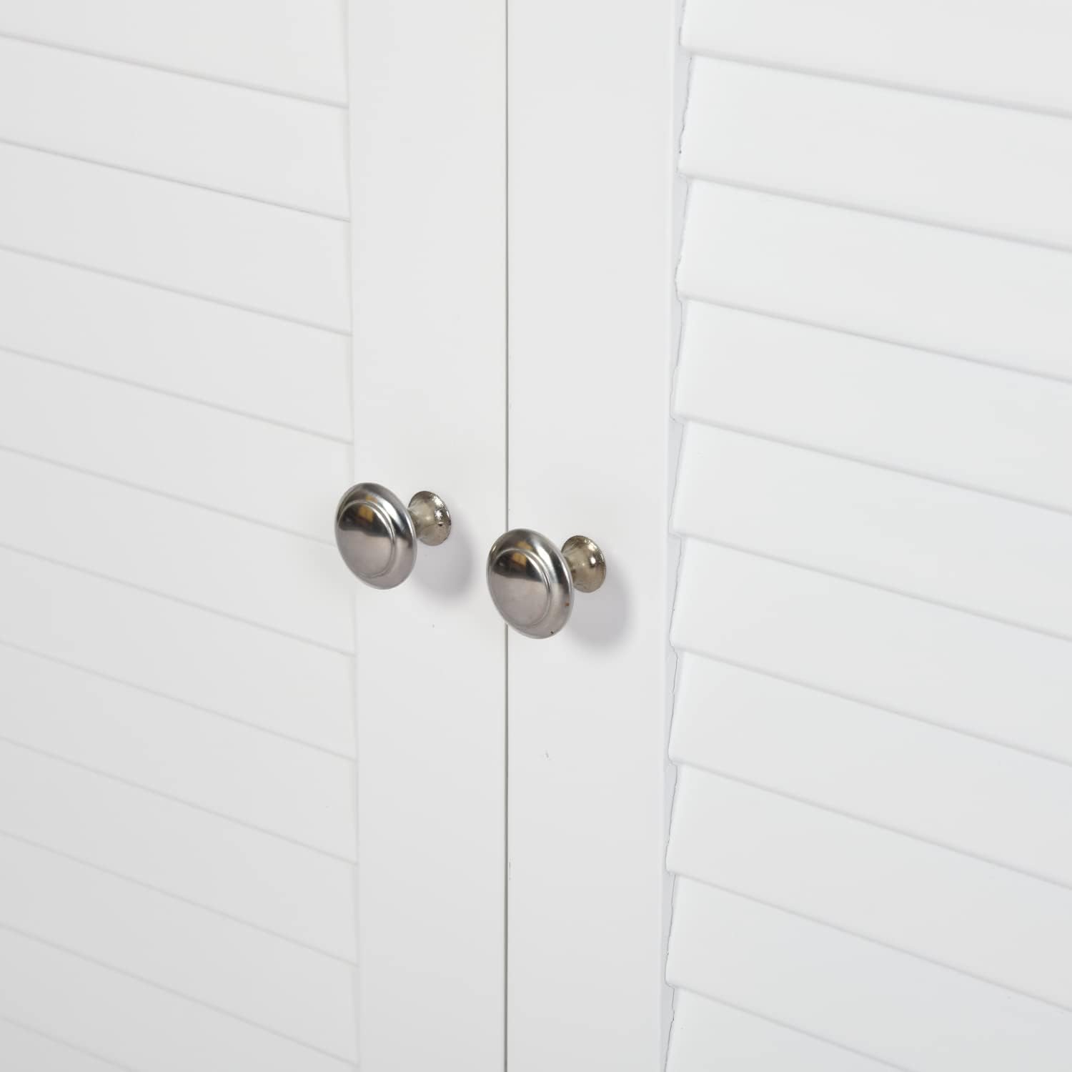 Gabinete de Almacenamiento para Piso de Baño con Puerta Doble, Estante Ajustable, para Baño, Sala de Estar, Cocina, Estilo Nórdico Escandinavo, Fácil Montaje