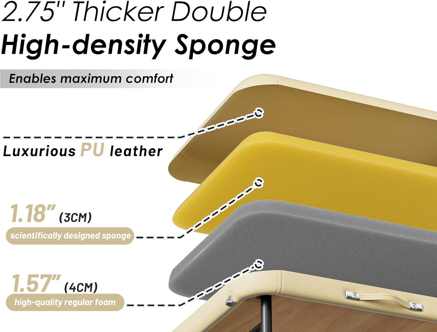 CLORIS - Mesa de masaje profesional de 84 pulgadas, portátil, 2 plegables, ligera, para spa, cama de tatuaje, altura ajustable con bolsa de transporte y pierna de aluminio que soporta hasta 1000