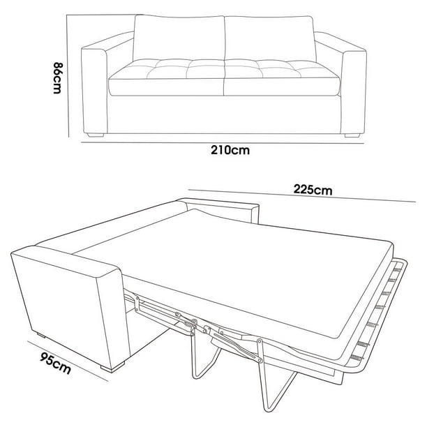Sofá Cama Anffer Gisse Gris Oxford