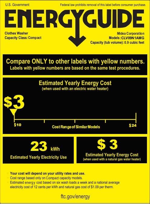 Comfee Lavadora portátil, lavadora compacta de 0.9 pies cúbicos con visualización LED, 5 ciclos de lavado, 2 rodillos integrados, lavadora completamente automática de ahorro de espacio
