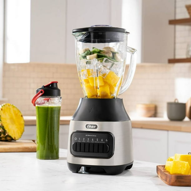 Licuadora Oster 6 velocidades con Pulso + Vaso BNG Plata