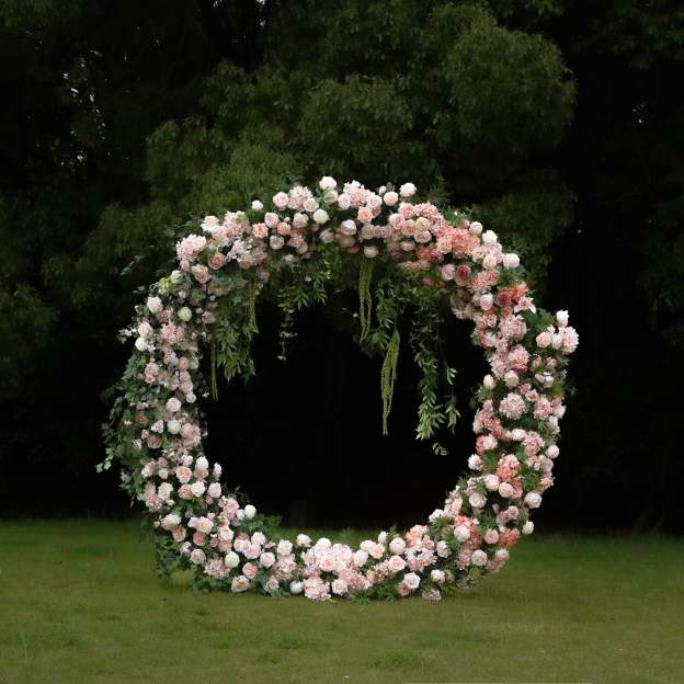 Pink：2025 New Wedding Party Background Floral Arch Decoration