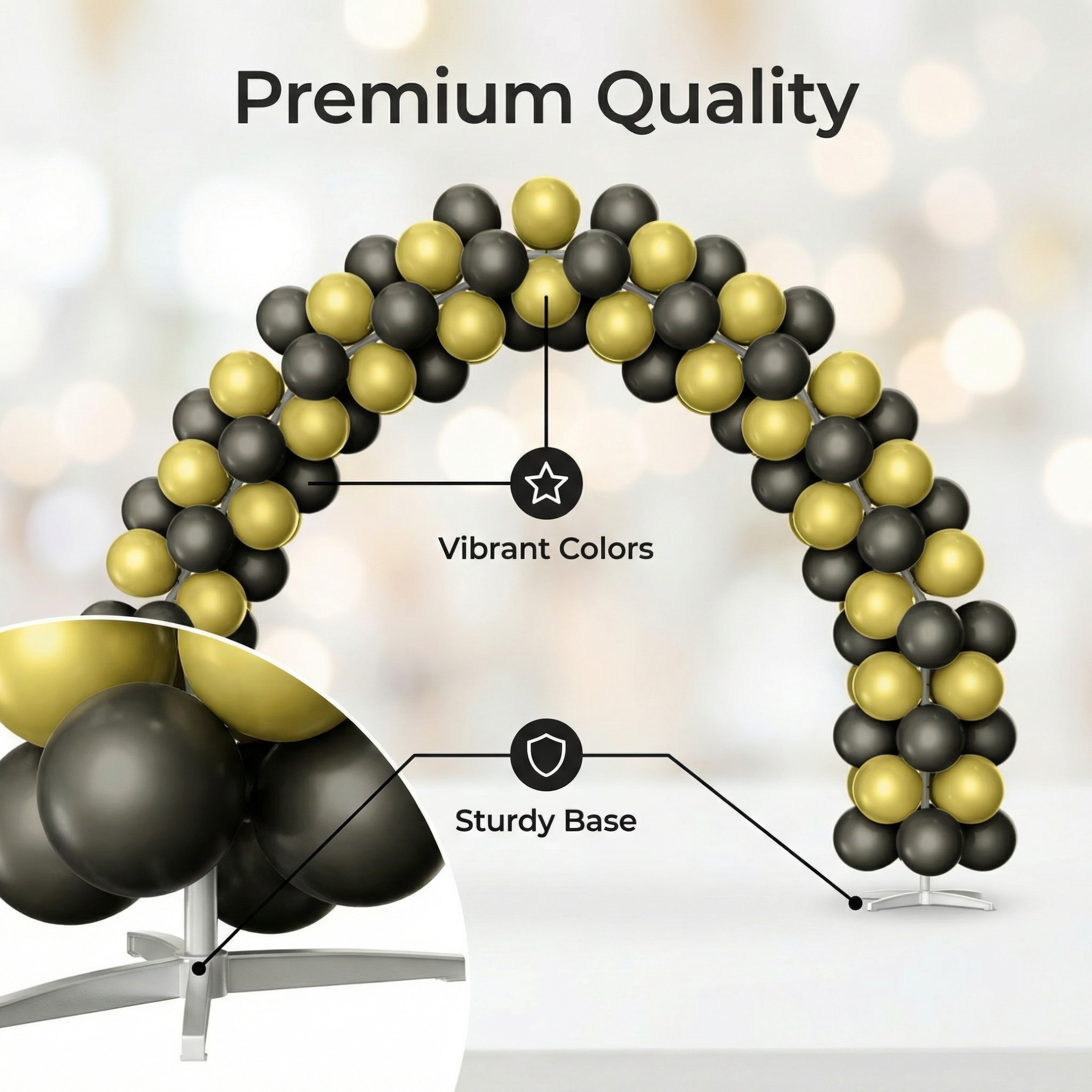 Luxury Black & Gold Balloon Arch Kit