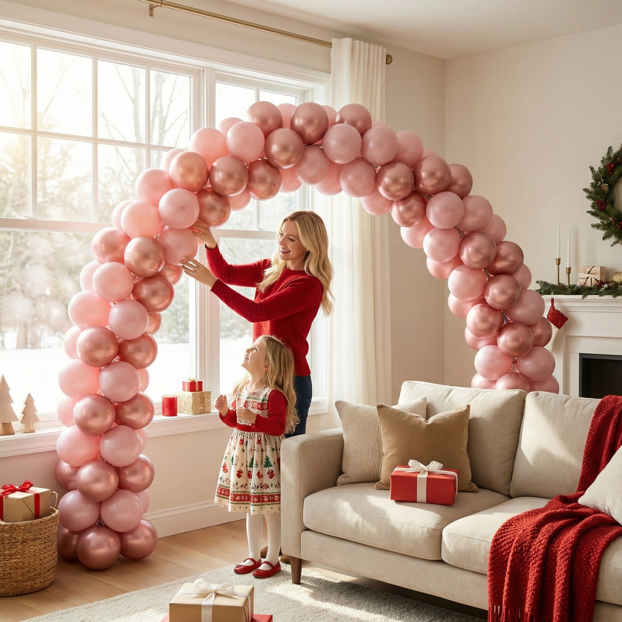 Soft Mist Dusty Pink Balloon Arch Kit