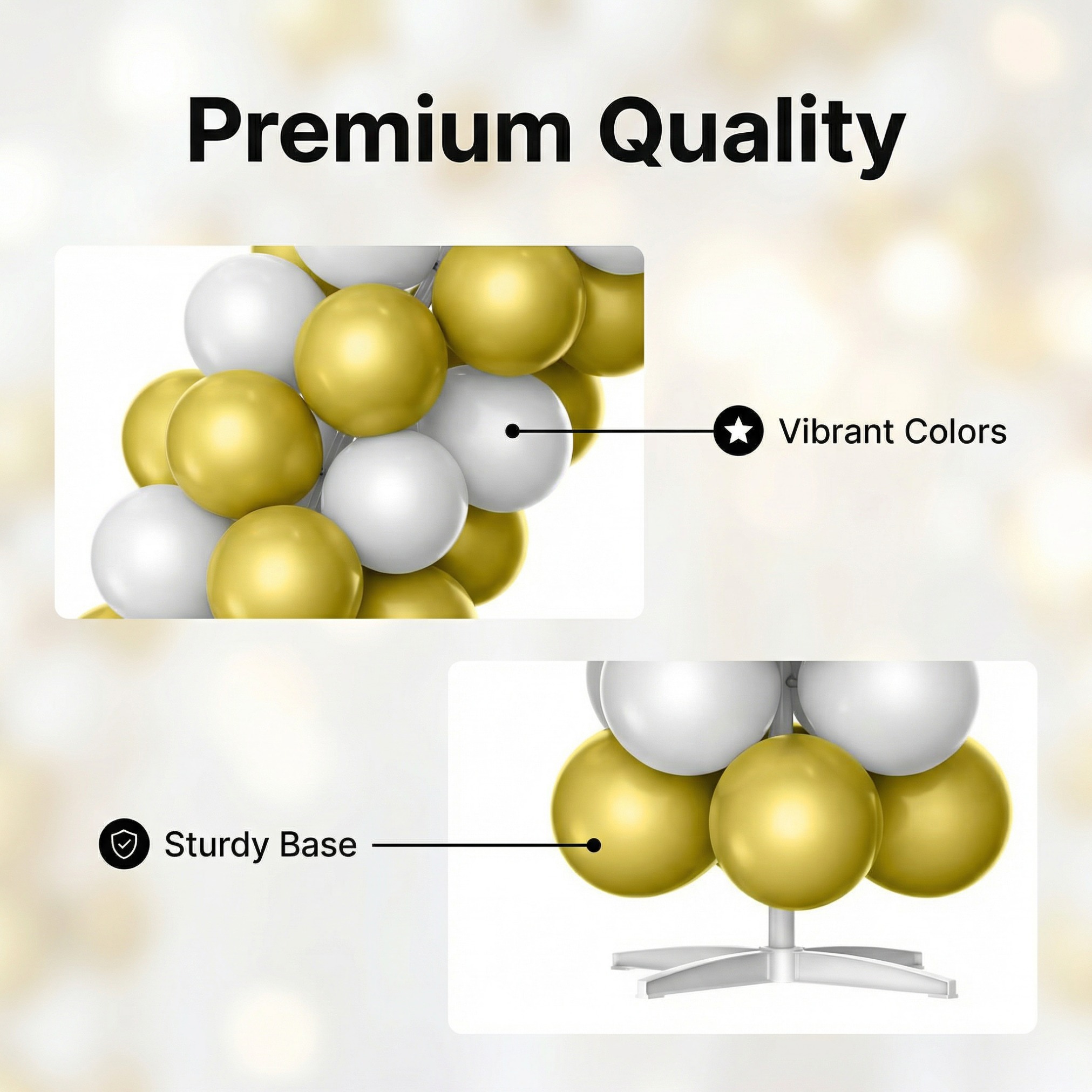 Luxury Gold & White Balloon Arch Kit