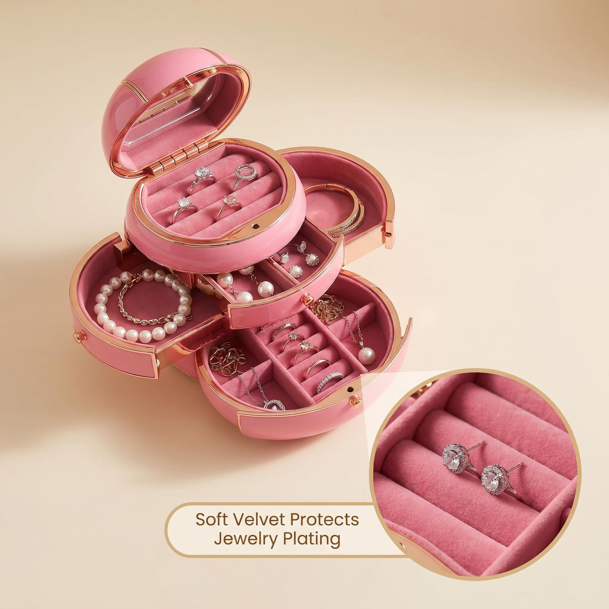 Spherical Rotating Multi-Layer Jewelry Box