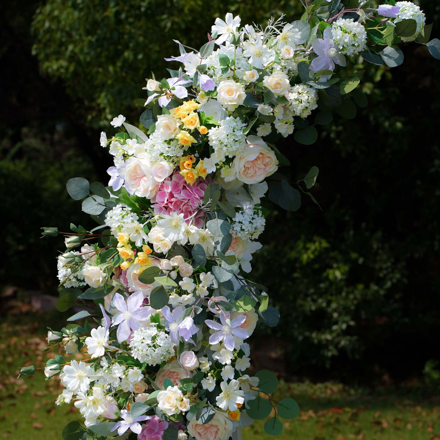 Alexa：Wedding Party Background Floral Arch Decoration