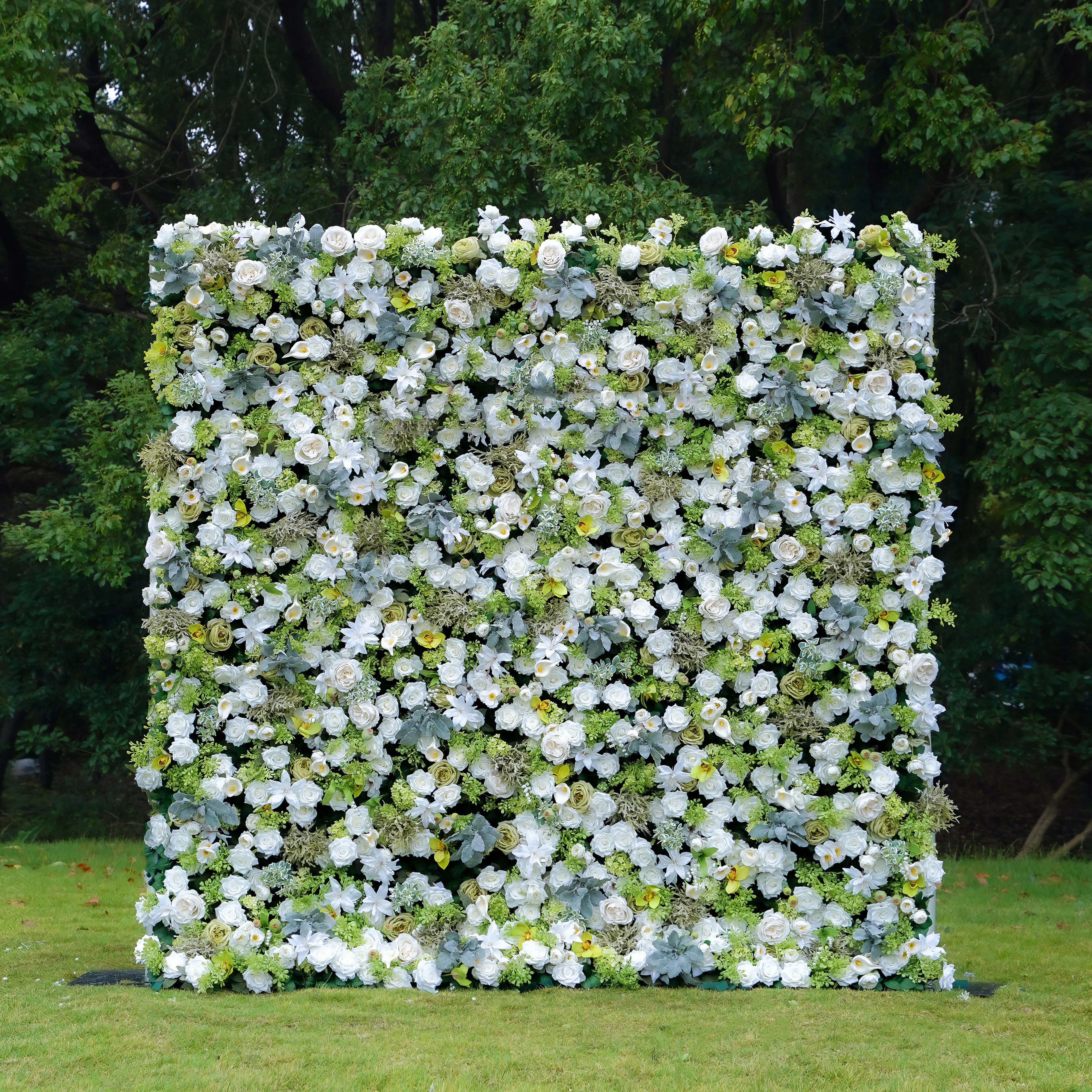Echo：7D Fabric Artificial rolling up curtain flower wall
