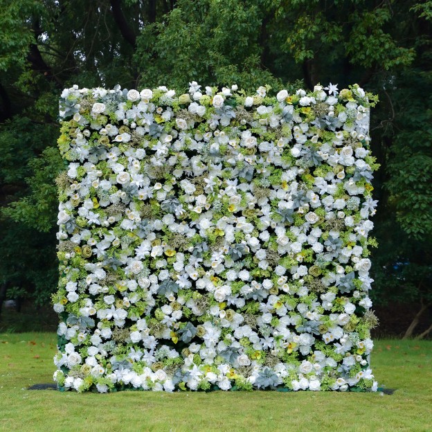 Echo：7D Fabric Artificial rolling up curtain flower wall
