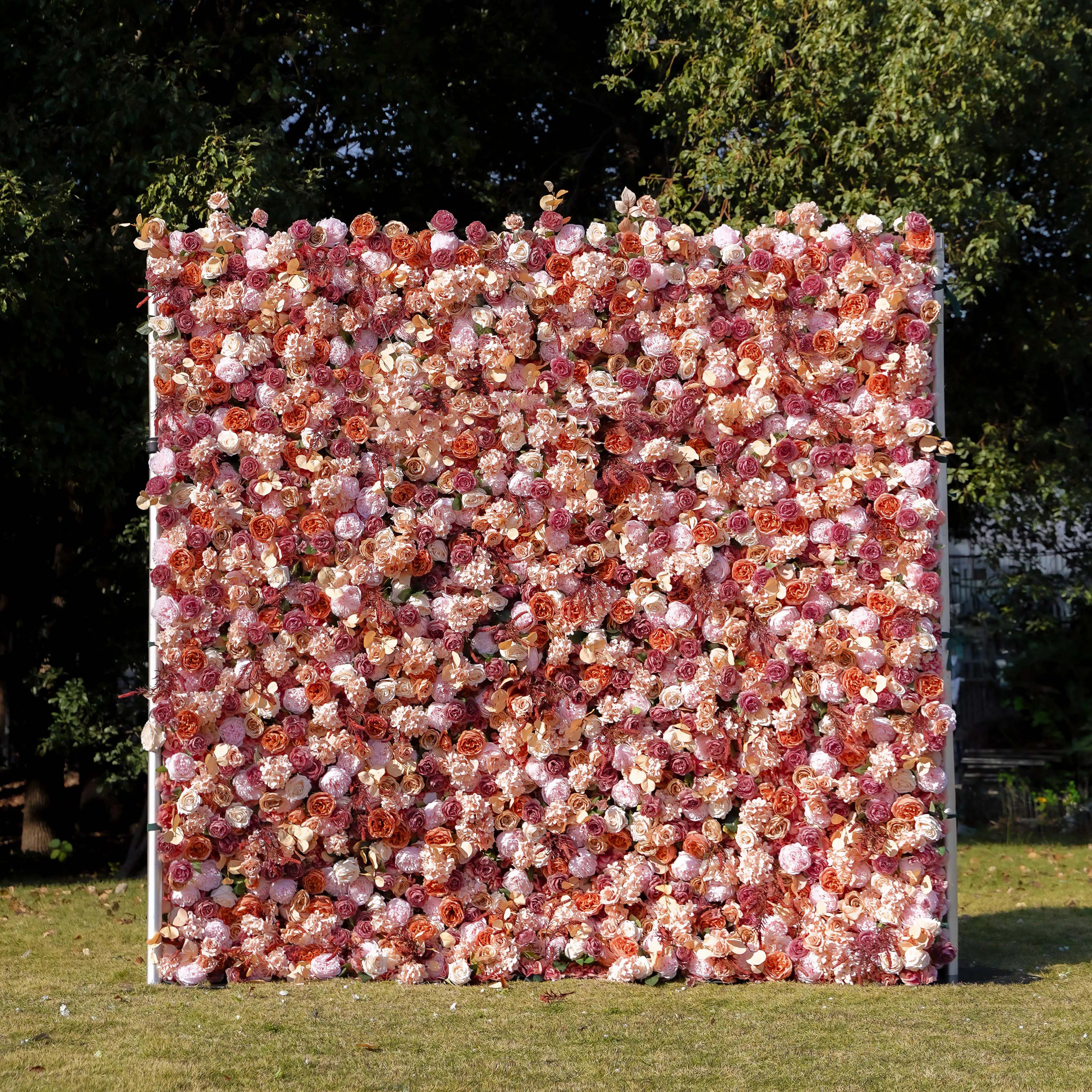 Renata：7D Fabric Artificial rolling up curtain flower wall