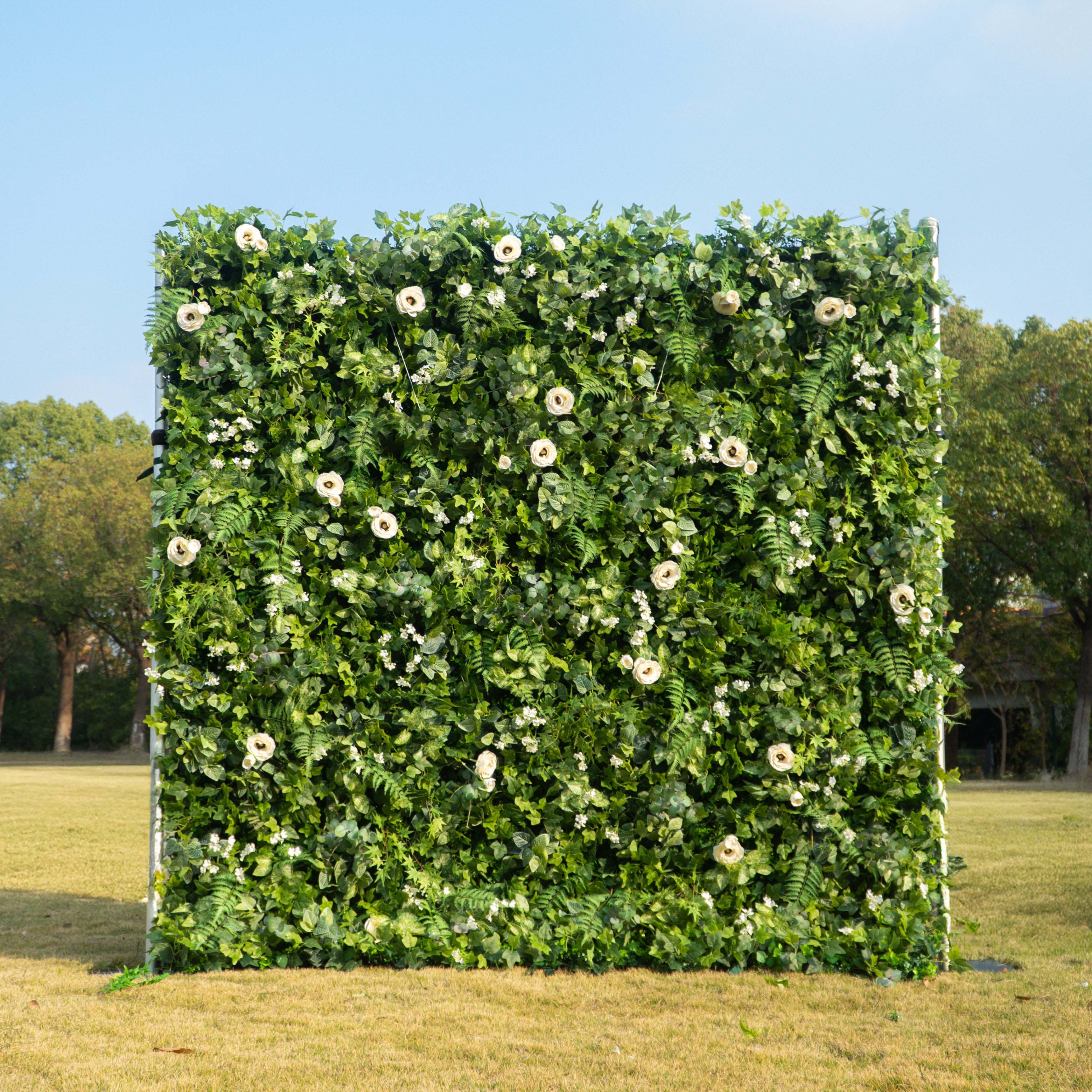 Mattia：5D Fabric Artificial rolling up curtain flower wall