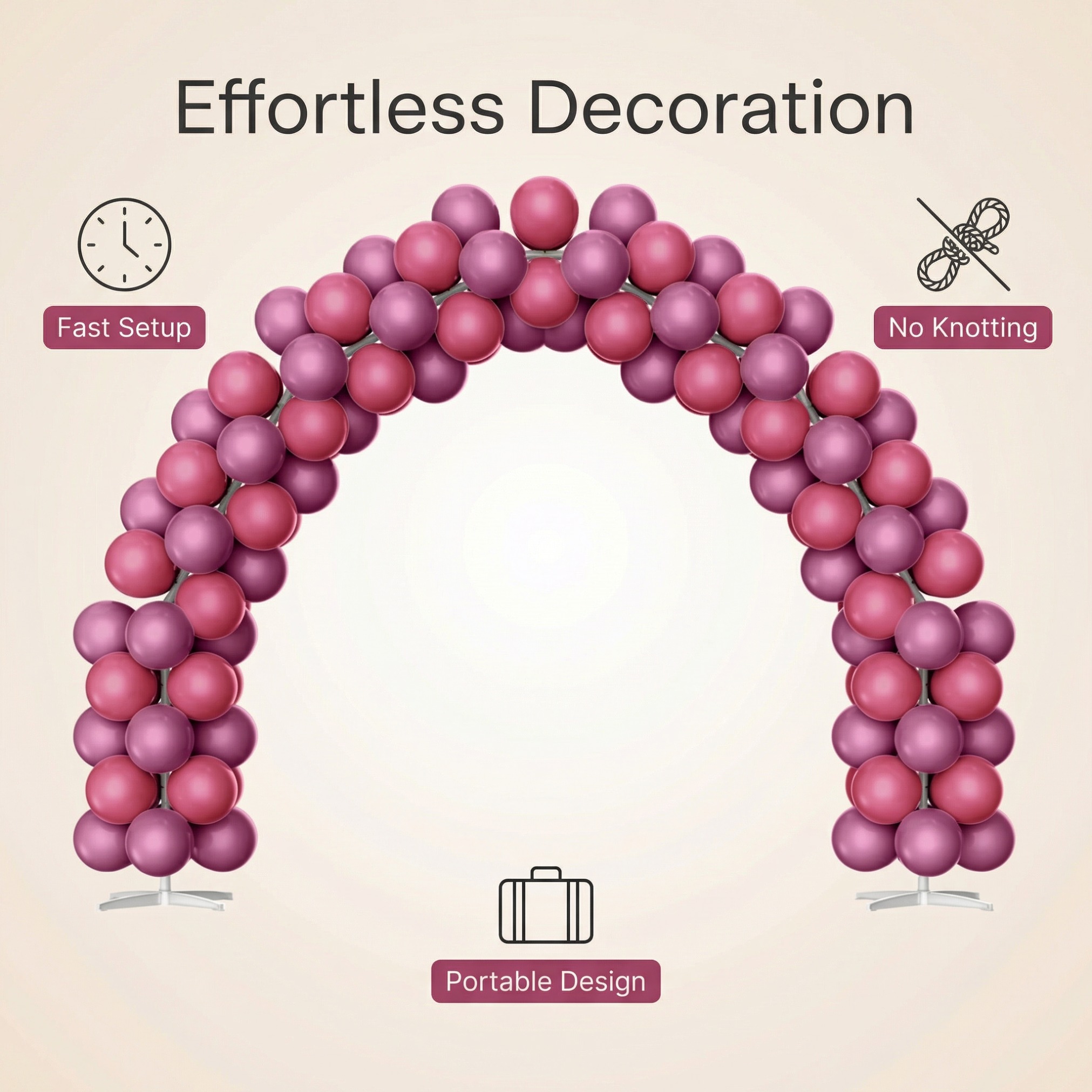 Deep Rose Gradient Balloon Arch Kit