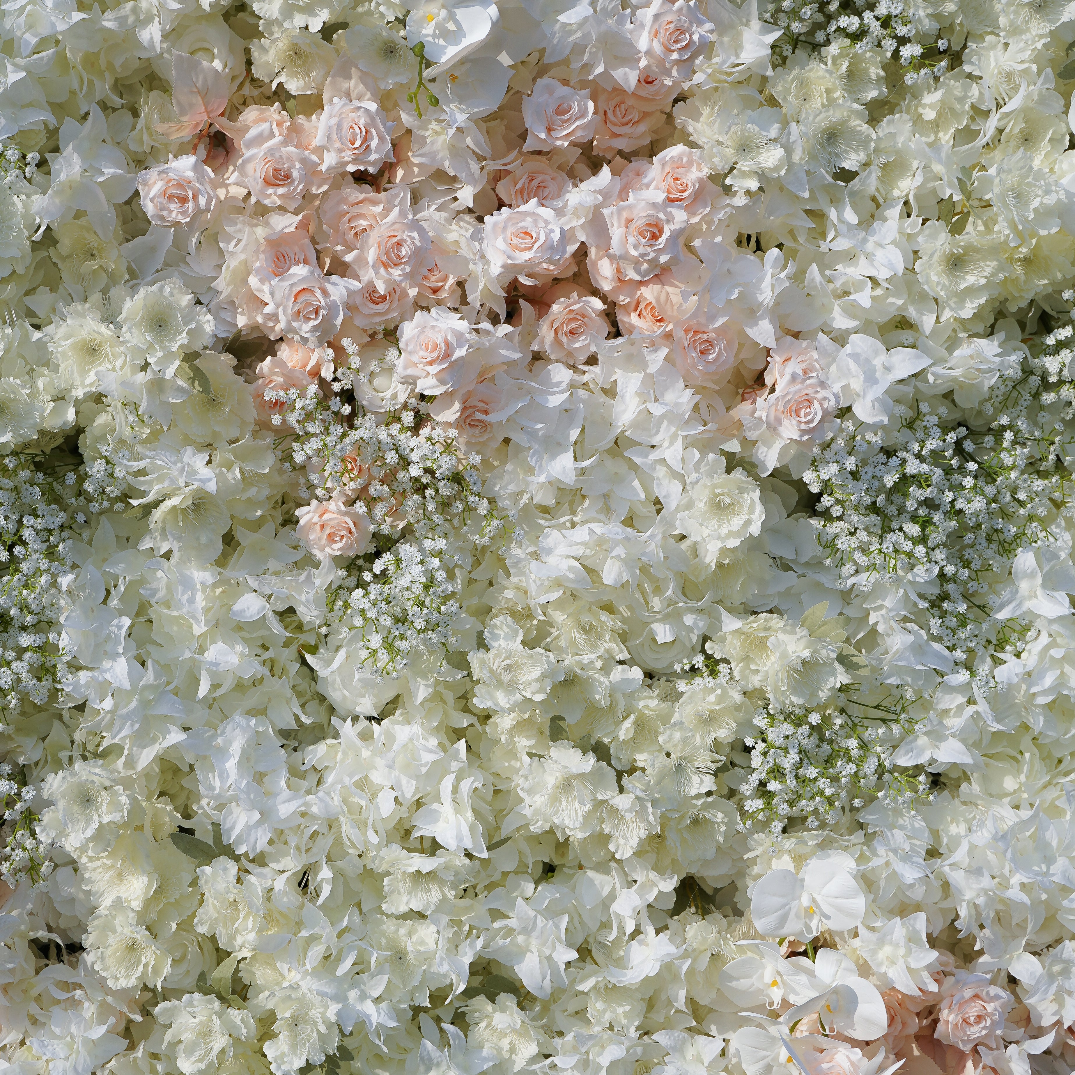 Adalyn：5D Fabric Artificial rolling up curtain flower wall