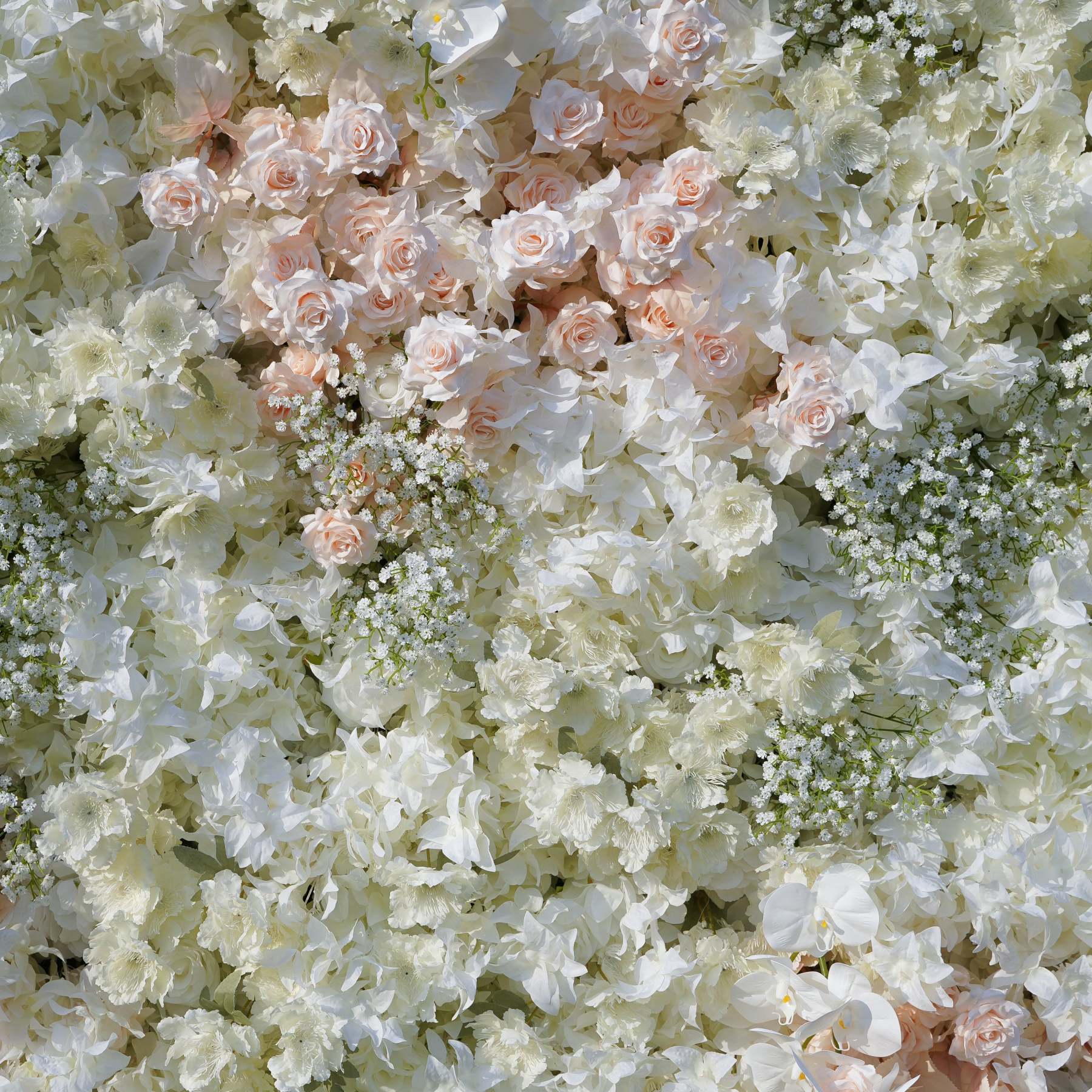 Adalyn：5D Fabric Artificial rolling up curtain flower wall