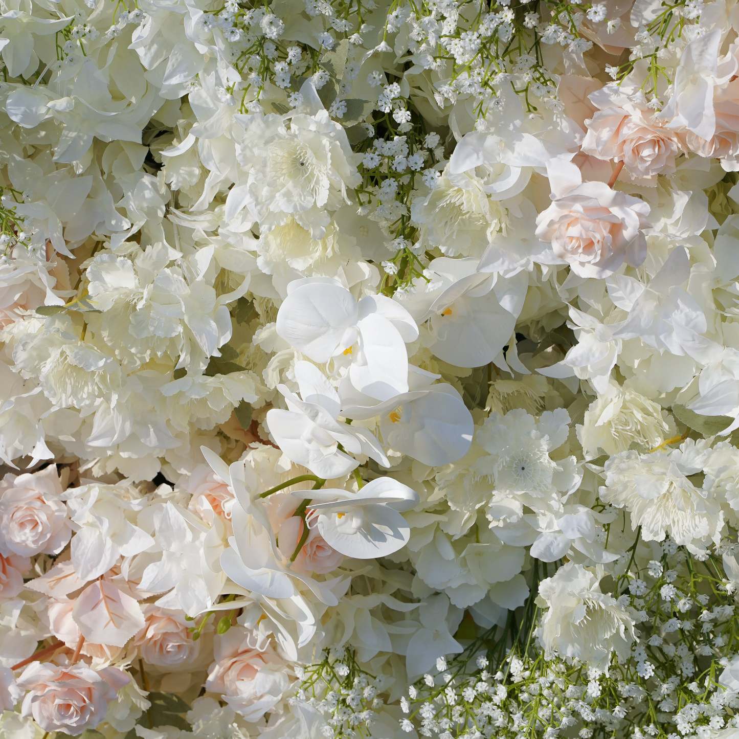 Adalyn：5D Fabric Artificial rolling up curtain flower wall