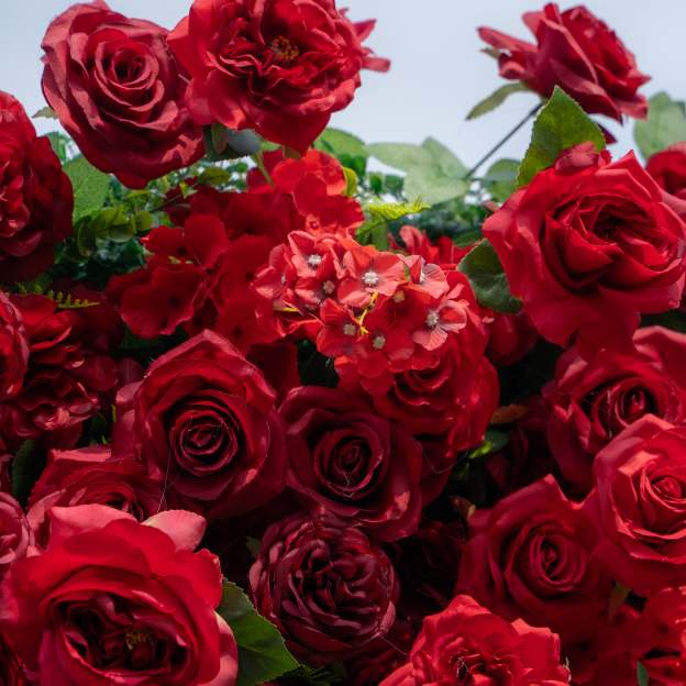 Aileen：3D Fabric Artificial rolling up curtain flower wall