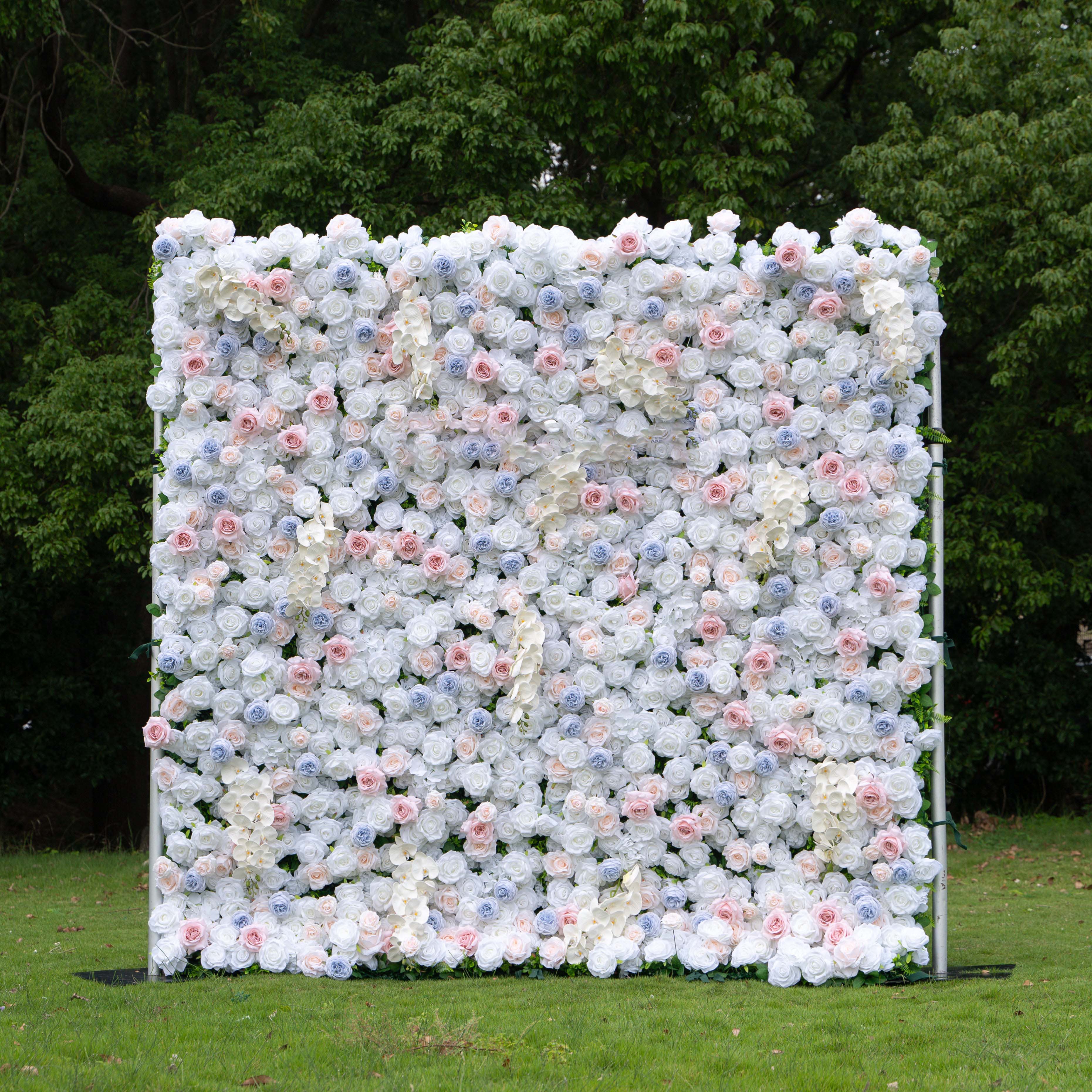 Amore：4D Fabric Artificial zip up curtain flower wall 8ft*8ft