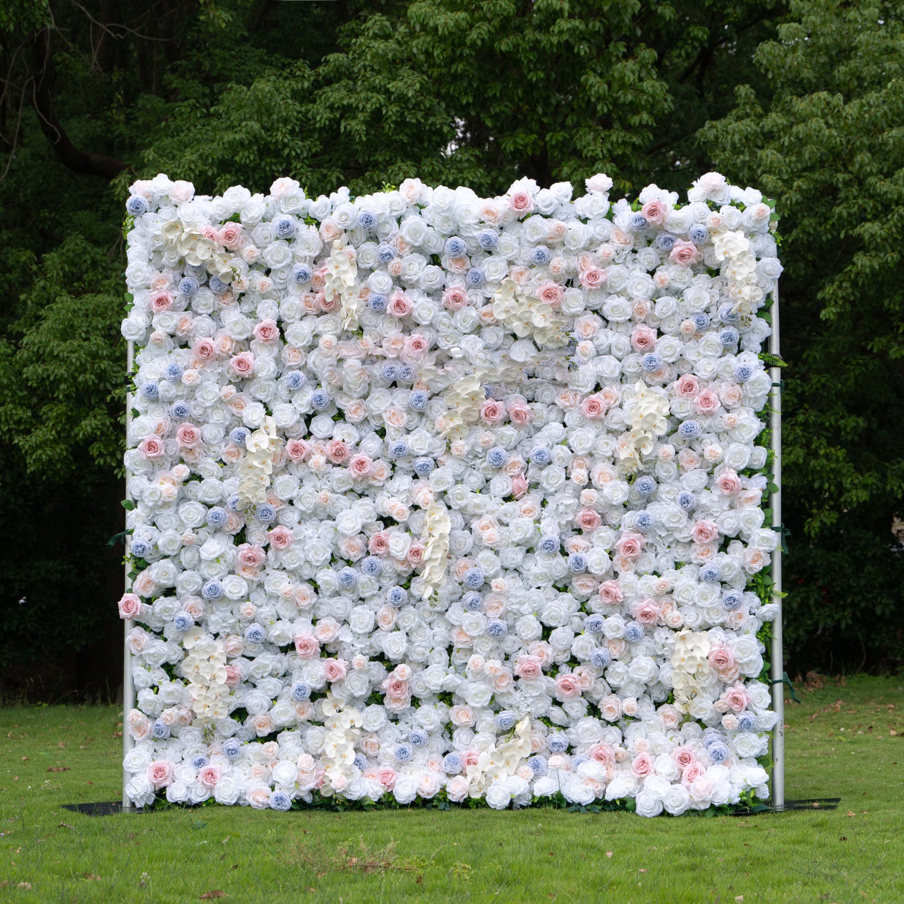 Amore：4D Fabric Artificial zip up curtain flower wall 8ft*8ft