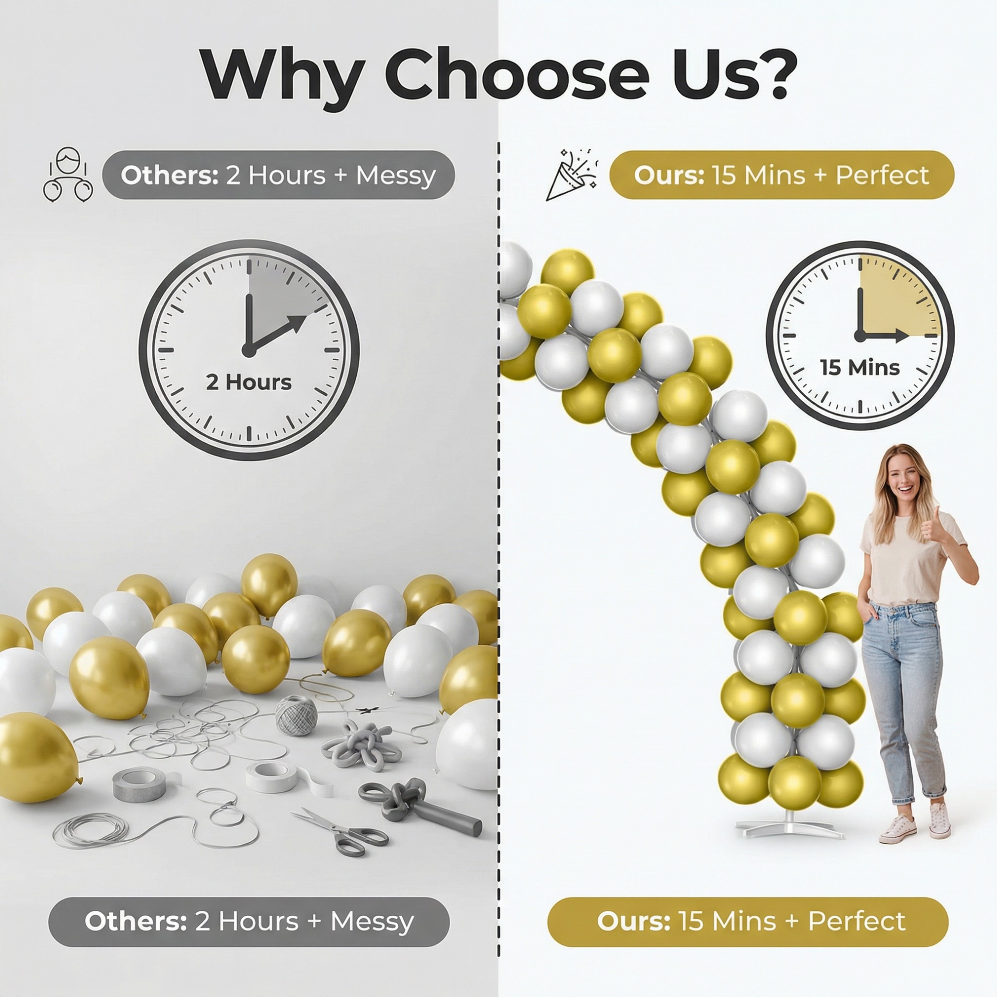 Luxury Gold & White Balloon Arch Kit