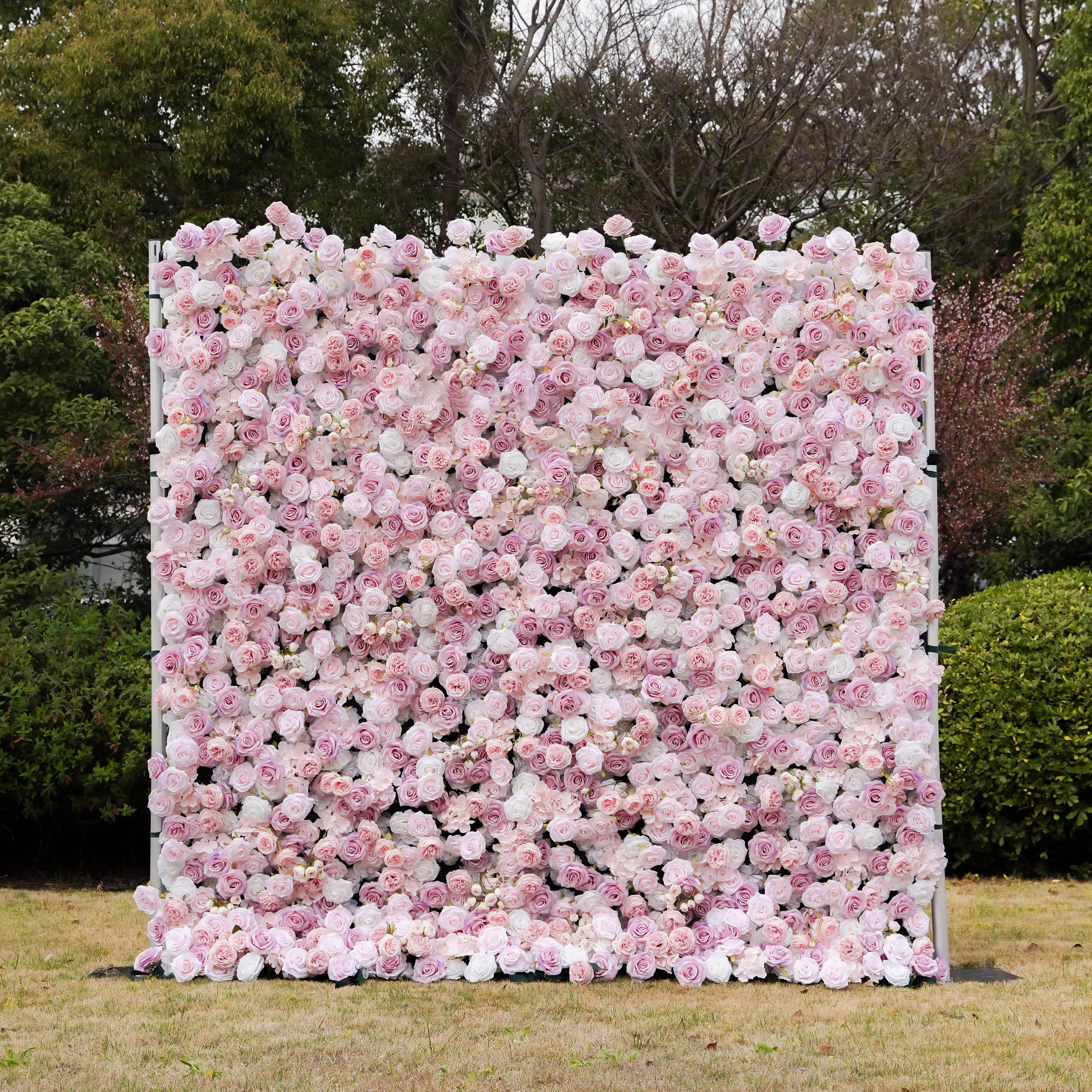 Bliss：4D Fabric Artificial zip up curtain flower wall 8ft*8ft