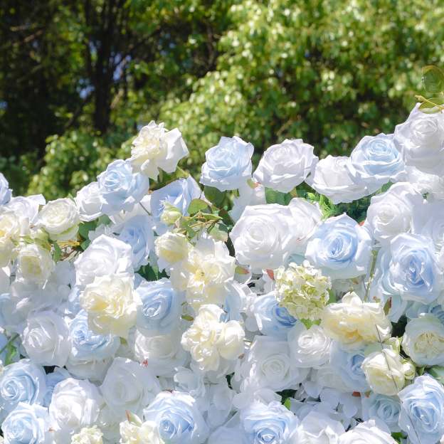 BlueSky：4D Fabric Artificial zip up curtain flower wall 8ft*8ft