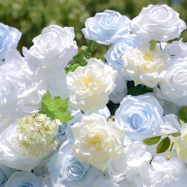 BlueSky：4D Fabric Artificial zip up curtain flower wall 8ft*8ft