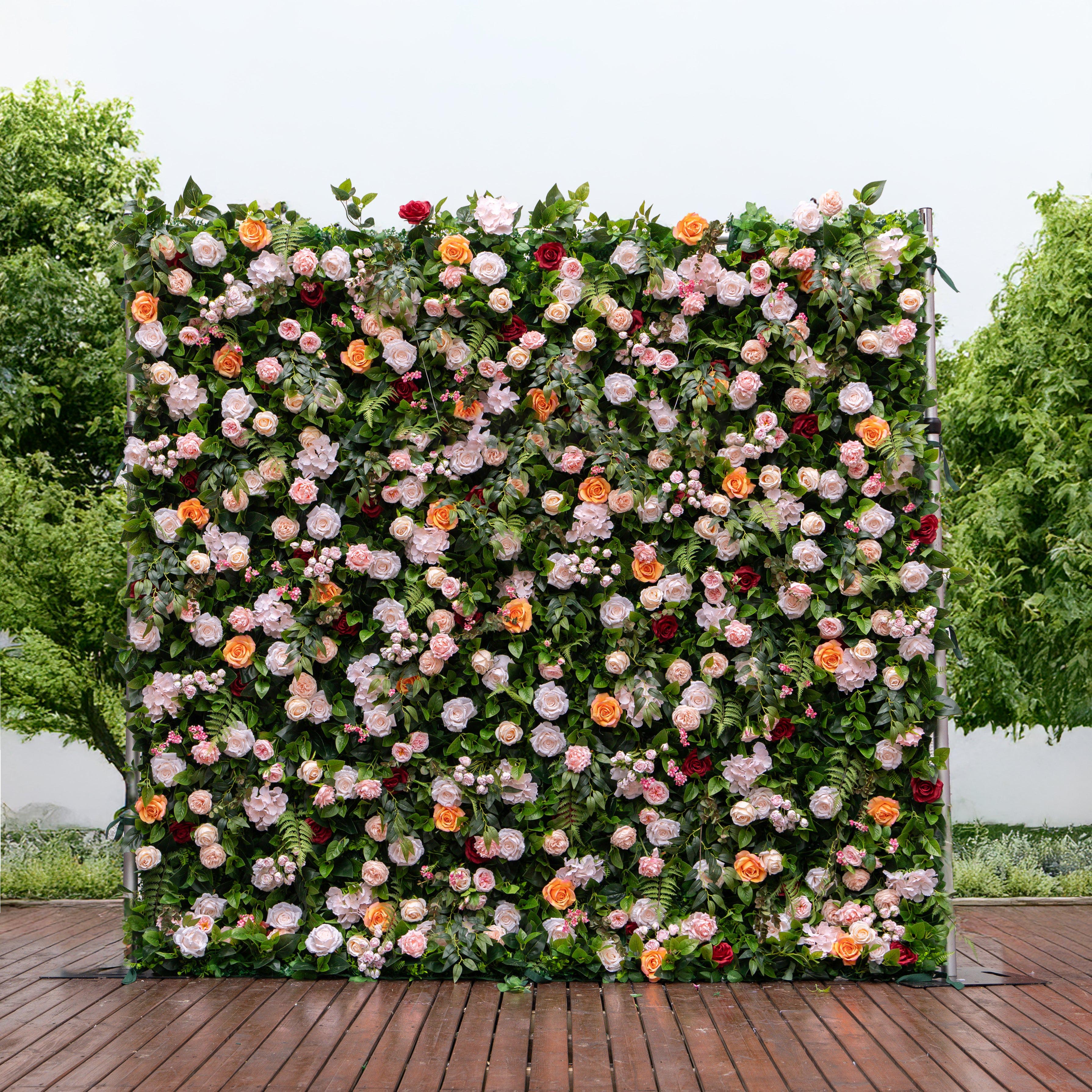 Brittany：5D Fabric Artificial rolling up curtain flower wall