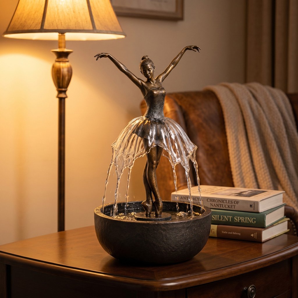 💃 Elegant Ballerina Tabletop Water Fountain for Home & Office Decor💧