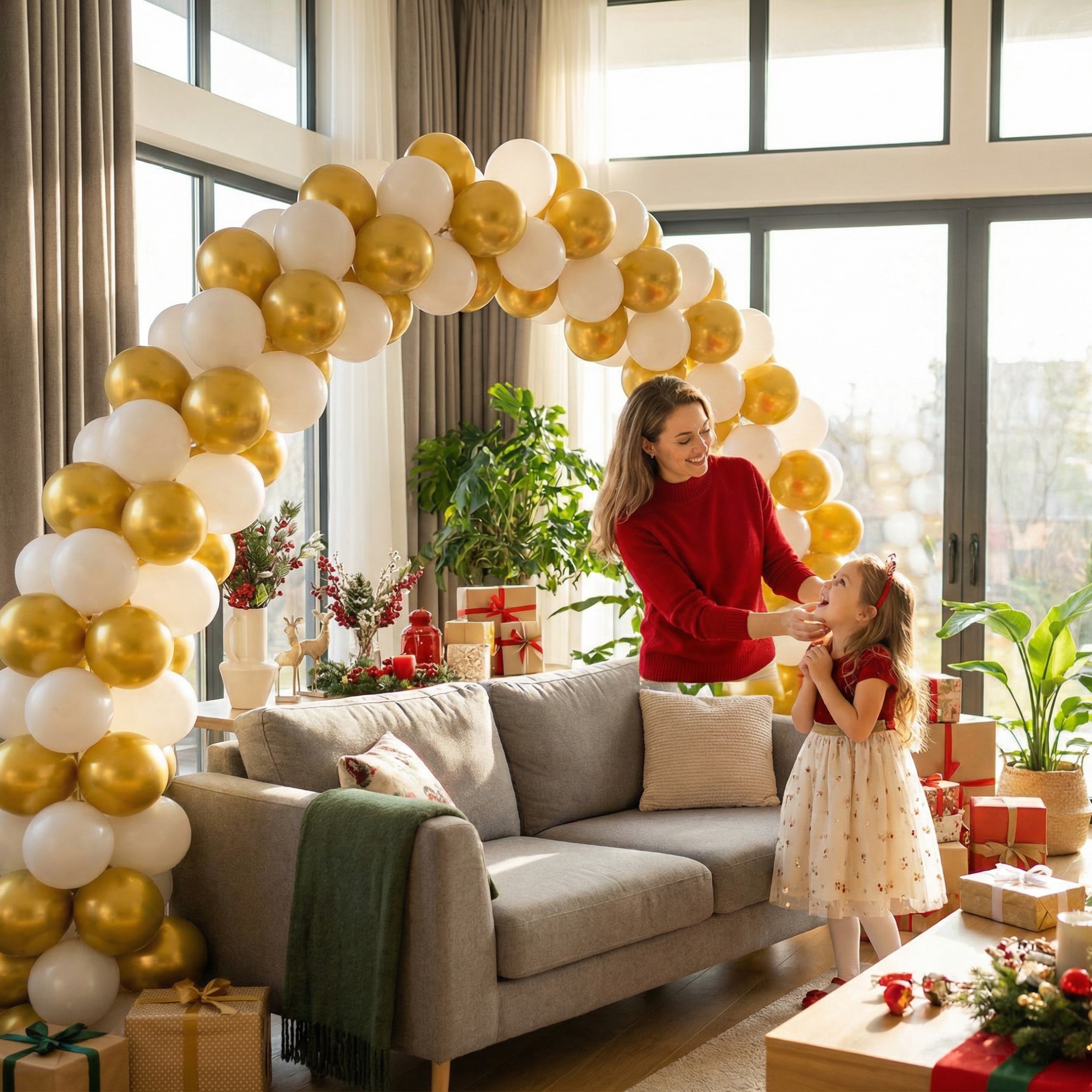 Luxury Gold & White Balloon Arch Kit