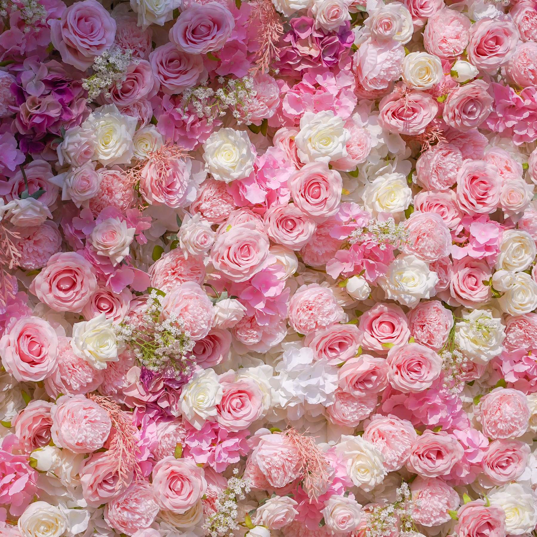 Charlotte：7D Fabric Artificial rolling up curtain flower wall