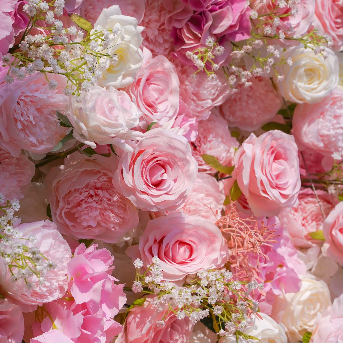 Charlotte：7D Fabric Artificial rolling up curtain flower wall