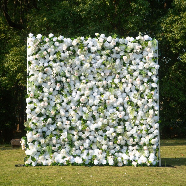 Cherish：5D Fabric Artificial rolling up curtain flower wall