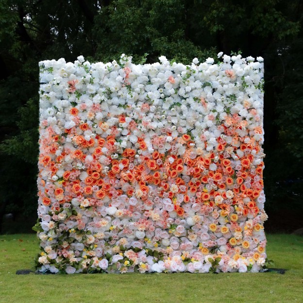 Clara：7D Fabric Artificial Rolling up Curtain Flower Wall