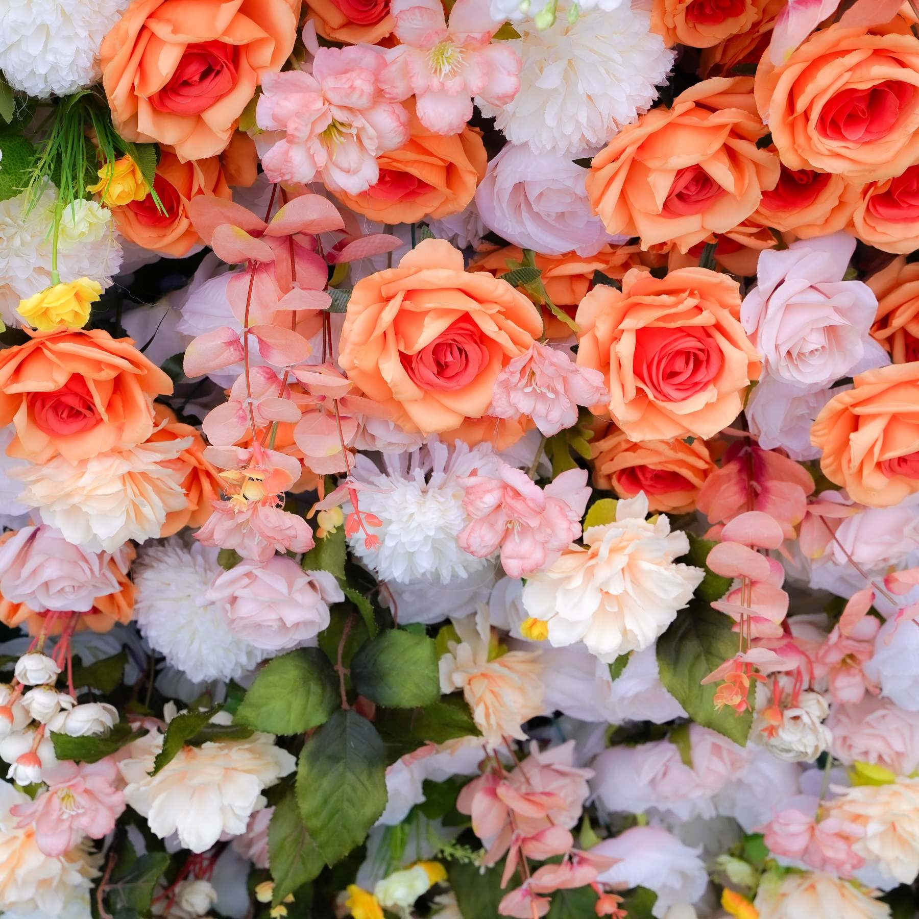 Clara：7D Fabric Artificial Rolling up Curtain Flower Wall