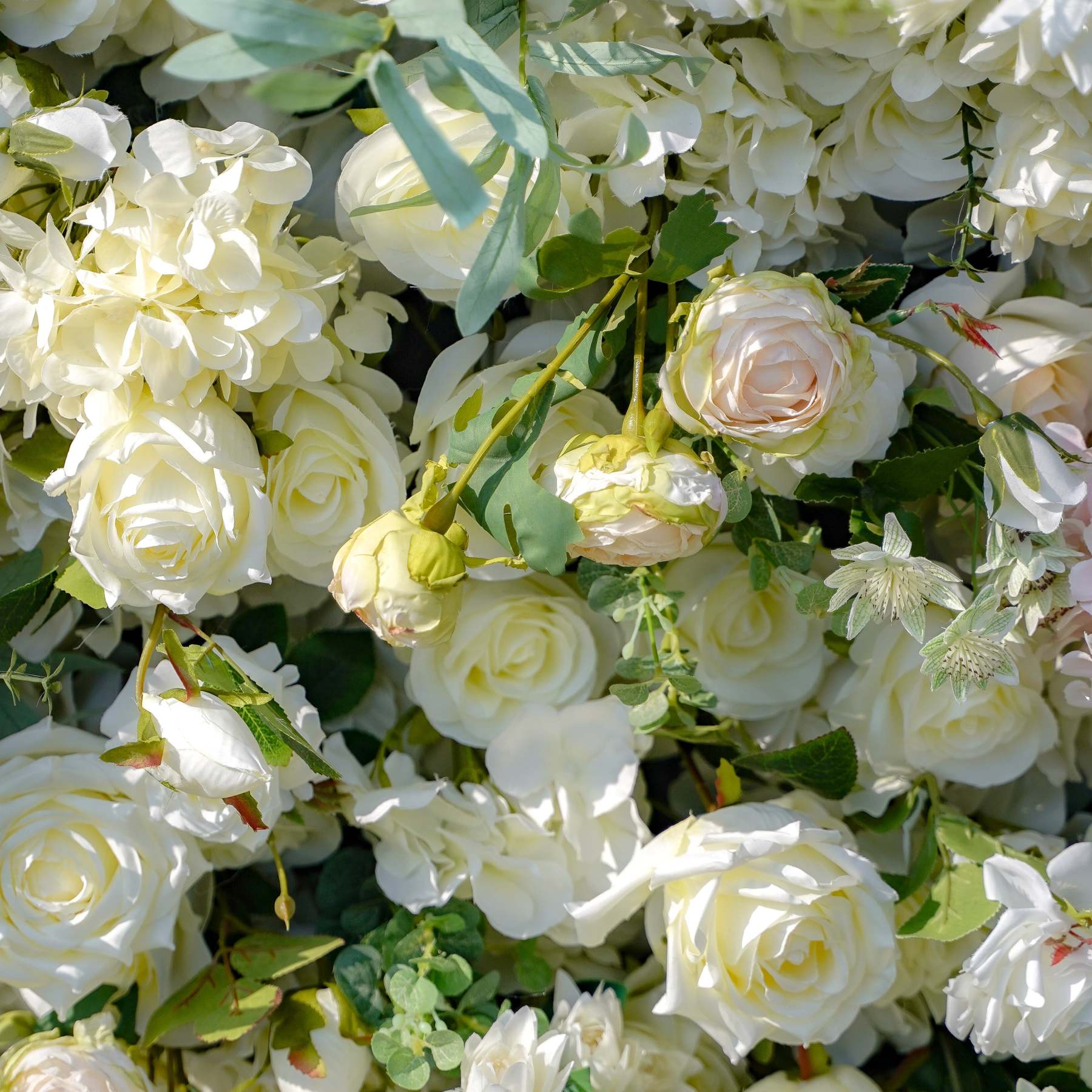 Darlene：7D Fabric Artificial rolling up curtain flower wall