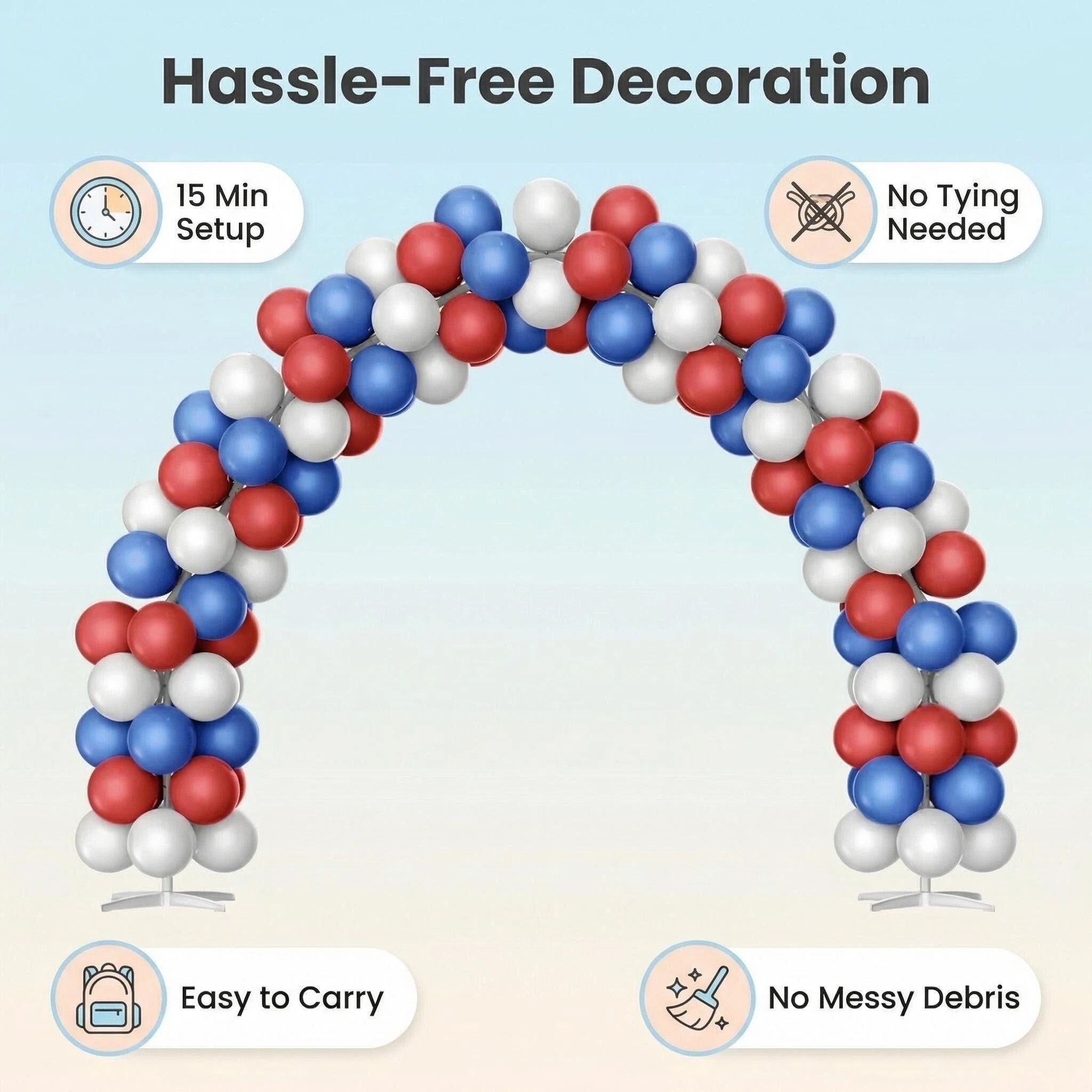 Red & White & Blue Balloon Arch Decoration Set