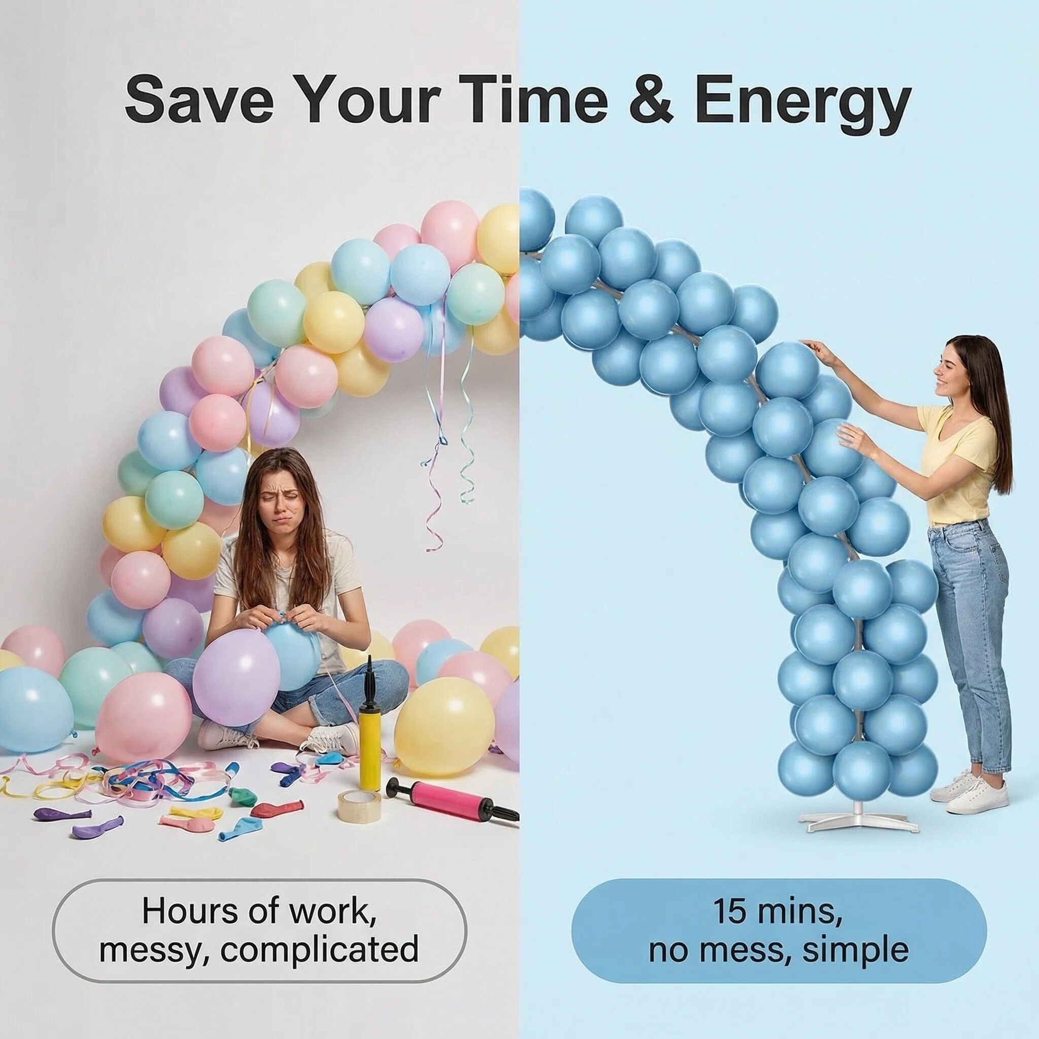 Light Blue Balloon Arch Decoration Set