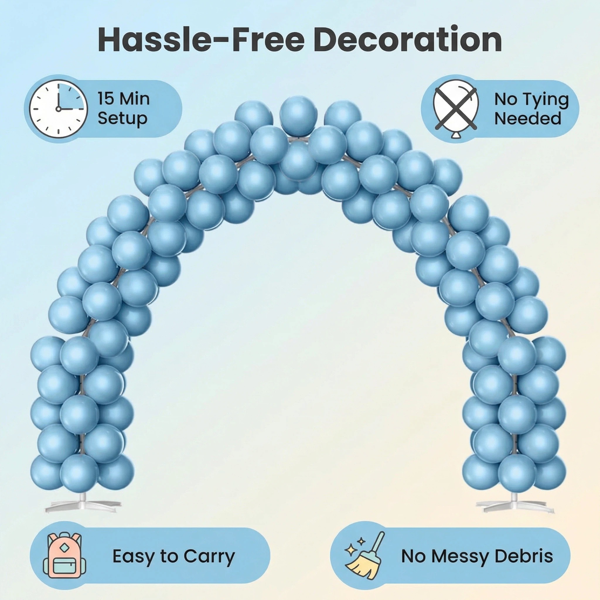 Light Blue Balloon Arch Decoration Set