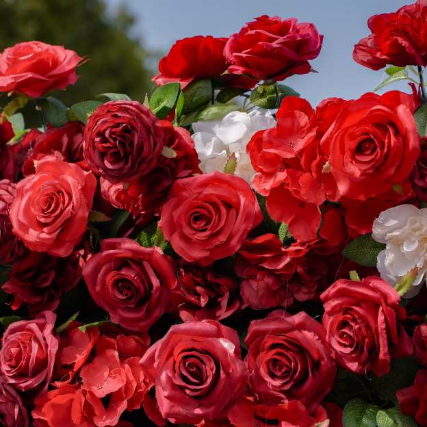 Five： Fabric Artificial zip up curtain flower wall 8ft*8ft