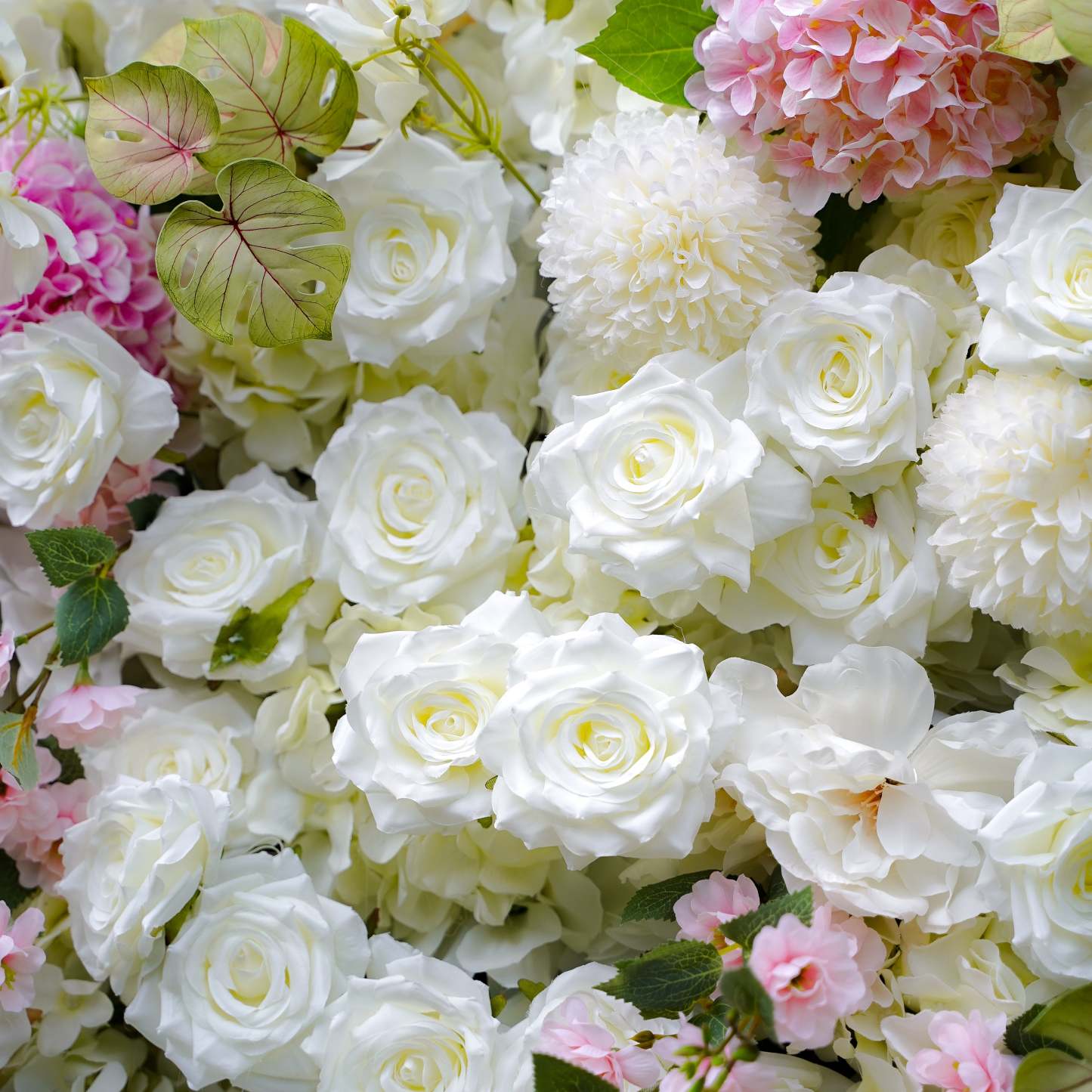 Laila：7D Fabric Artificial rolling up curtain flower wall