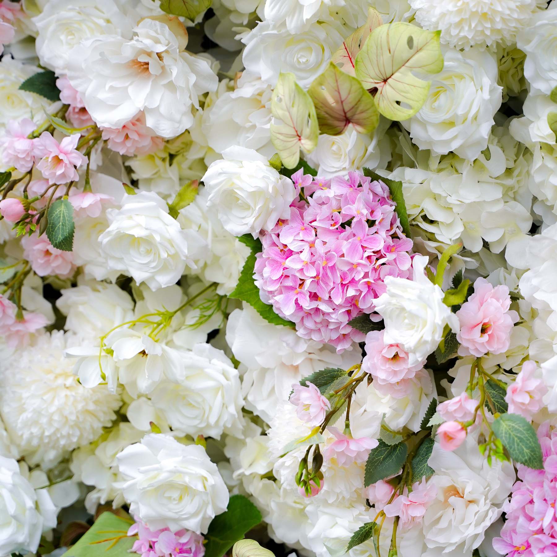 Laila：7D Fabric Artificial rolling up curtain flower wall