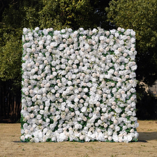 Love：4D Fabric Artificial zip up curtain flower wall