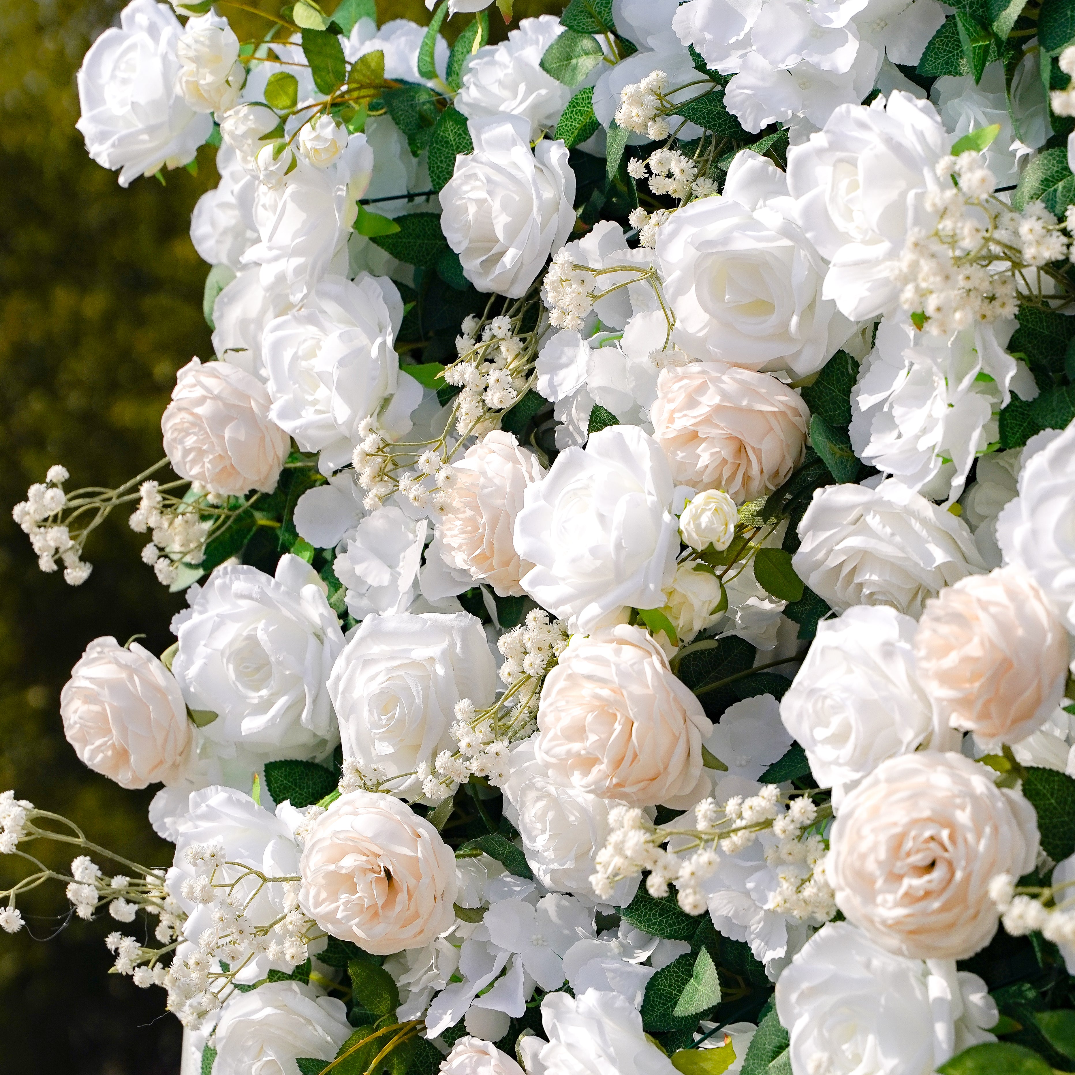 Love：4D Fabric Artificial zip up curtain flower wall 8ft*8ft