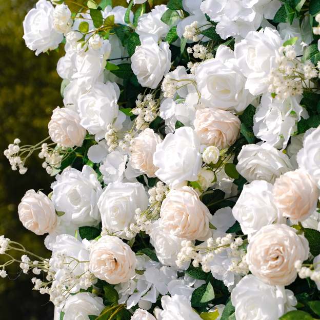 Love：4D Fabric Artificial zip up curtain flower wall 8ft*8ft