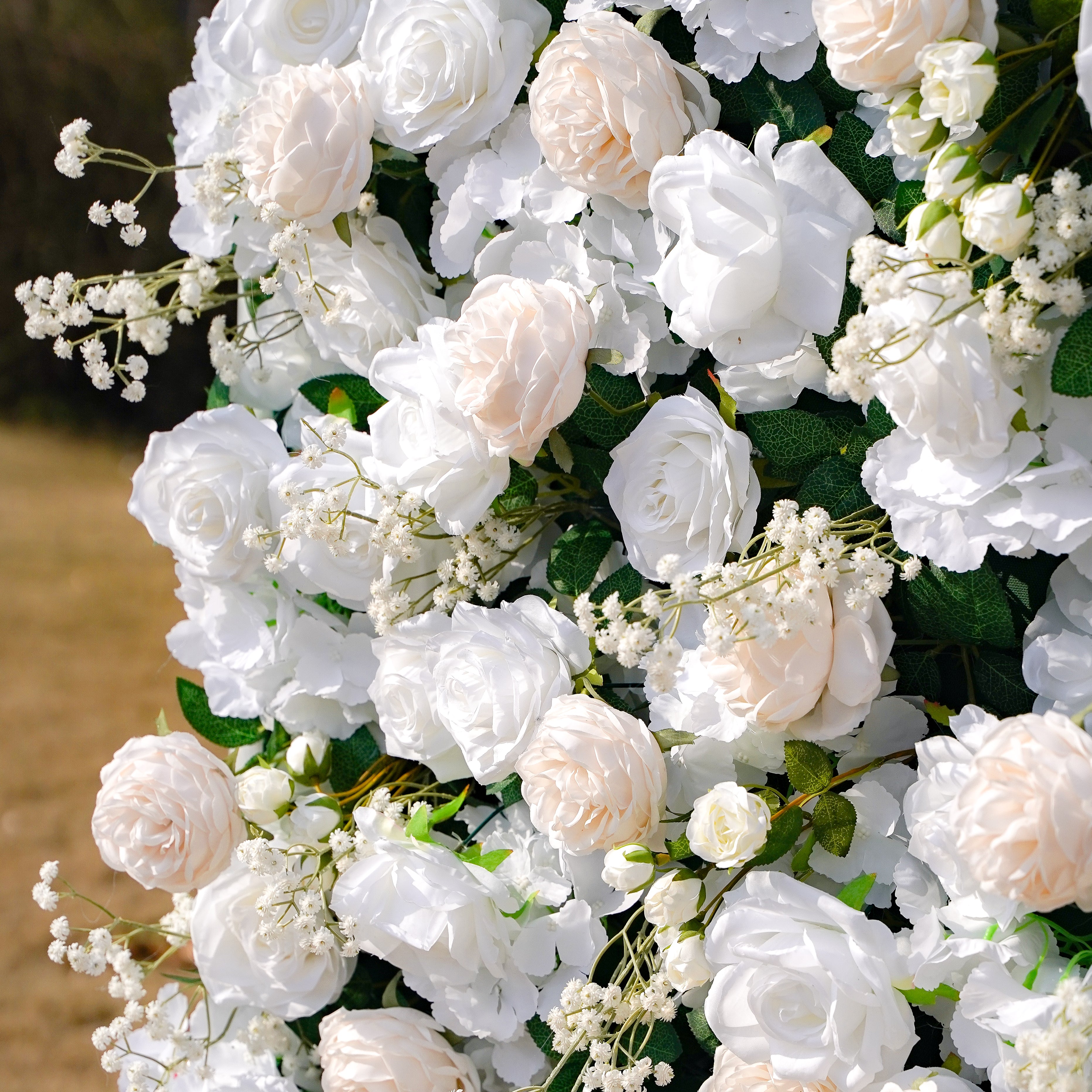 Love：4D Fabric Artificial zip up curtain flower wall 8ft*8ft