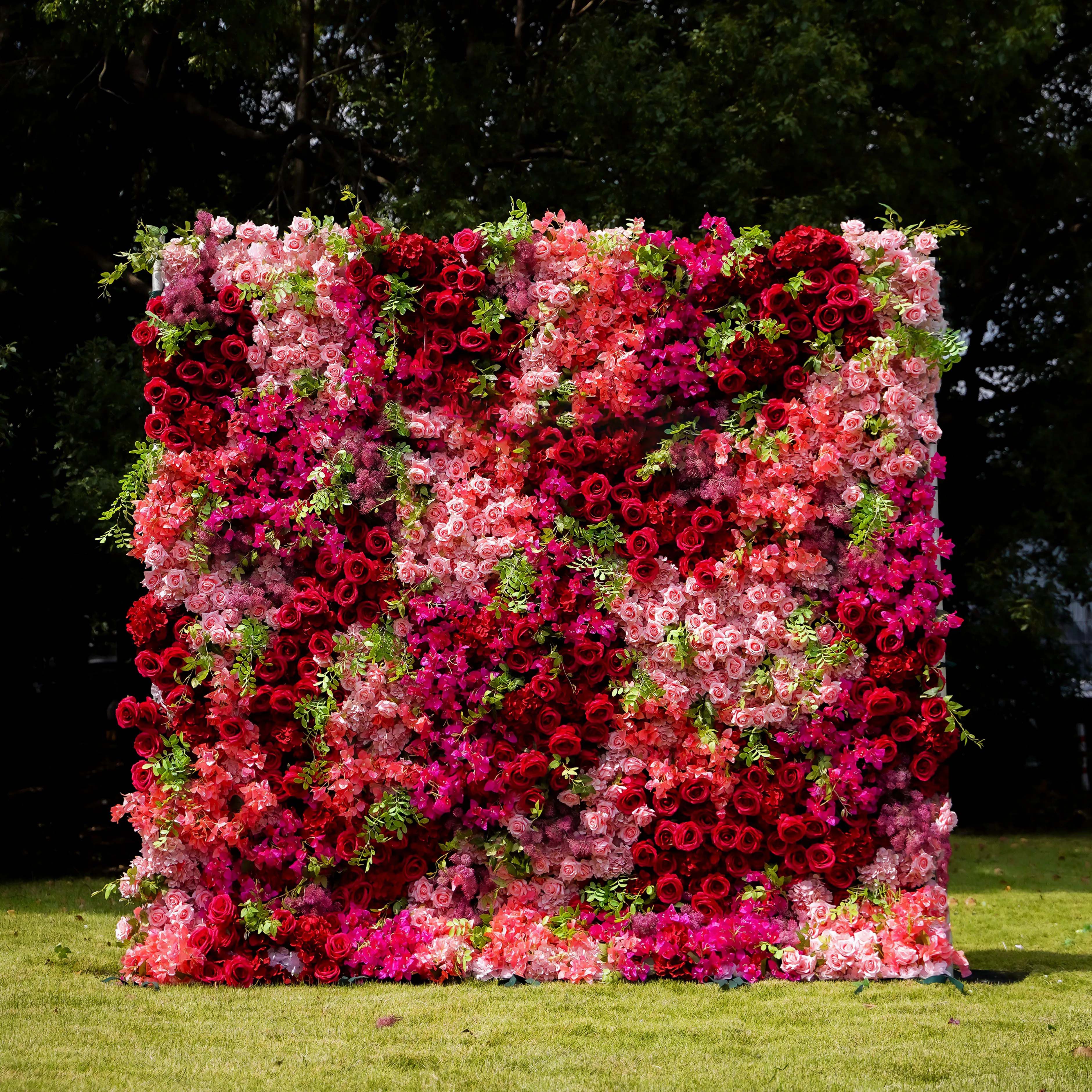 Lynda：7D Fabric Artificial rolling up curtain flower wall