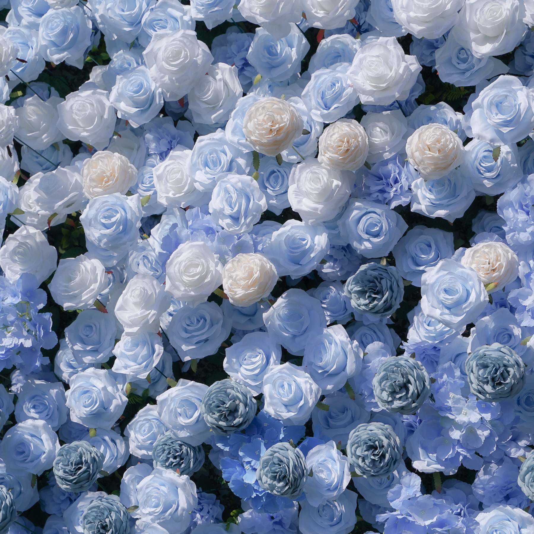 Manci：5D Fabric Artificial rolling up curtain flower wall